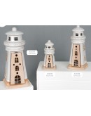 faro ceramica e legno con led