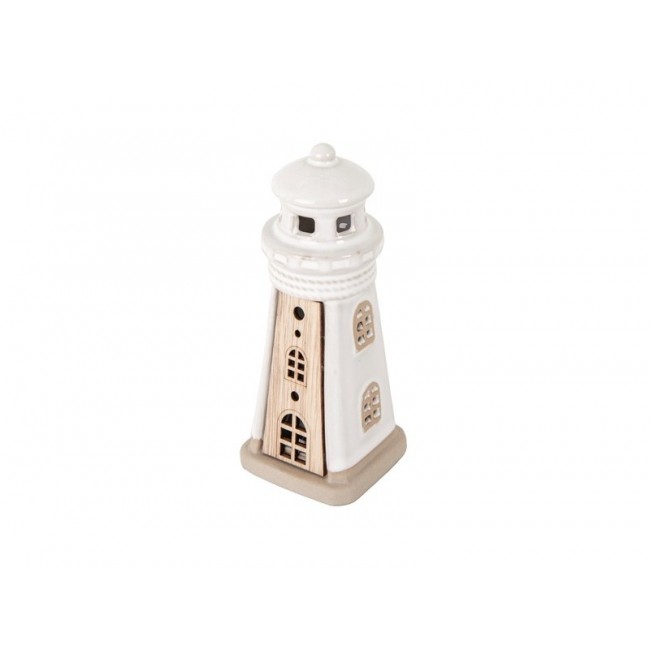 faro ceramica e legno con led