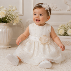 Abito elegante bimba panna