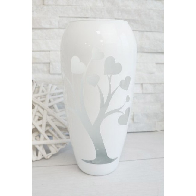 Vaso vetro albero con cuori