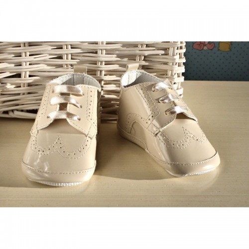 scarpe bimbo laccate beige