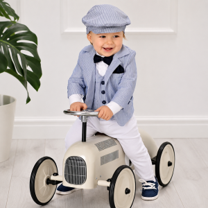 Abito per bimbo bianco a righe blu