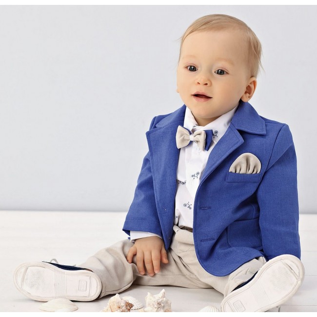 Abito bimbo beige-blu Abito bimbo beige-blu