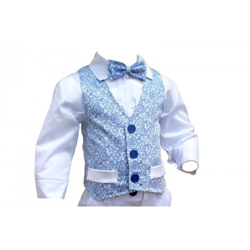 gilet elegante fantasia blu 