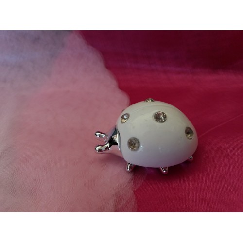 coccinella bianca con strass coccinella bianca con strass