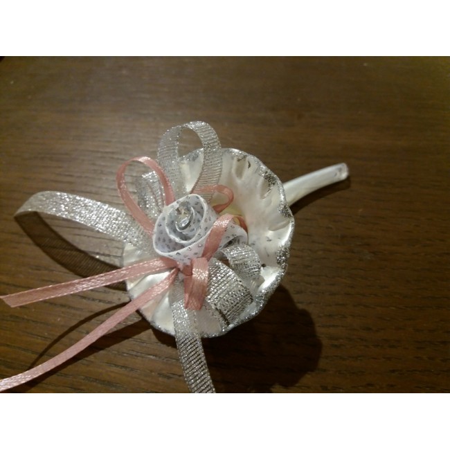 Bomboniera cornucopia glitter argento