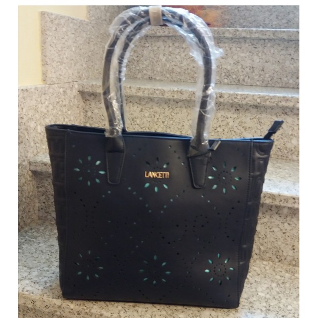 Borsa donna blu traforata Borsa donna blu traforata