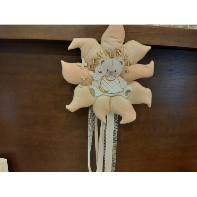 Fiocco nascita fiore rosa bimba
