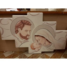 Quadro sacra famiglia legno