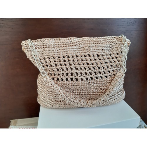 borsa fatta a mano con fiore removibile
