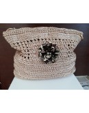 borsa fatta a mano con fiore removibile
