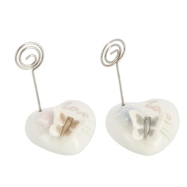 Bomboniera clip cuore con farfalla Bomboniera clip cuore con farfalla