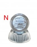 globo lampada led su base argento