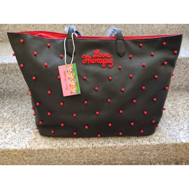 Borsa donna grande nera rossa Borsa donna grande nera rossa