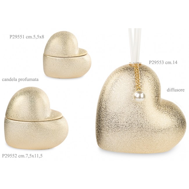 Bomboniera profumatore cuore oro