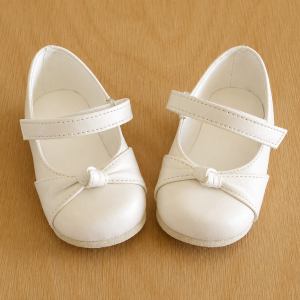 Scarpette bimba eleganti in ecopelle panna