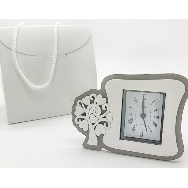 Bomboniera orologio sveglia con albero Bomboniera orologio sveglia con albero
