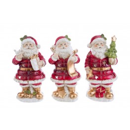 set tre babbo natale porta candela
