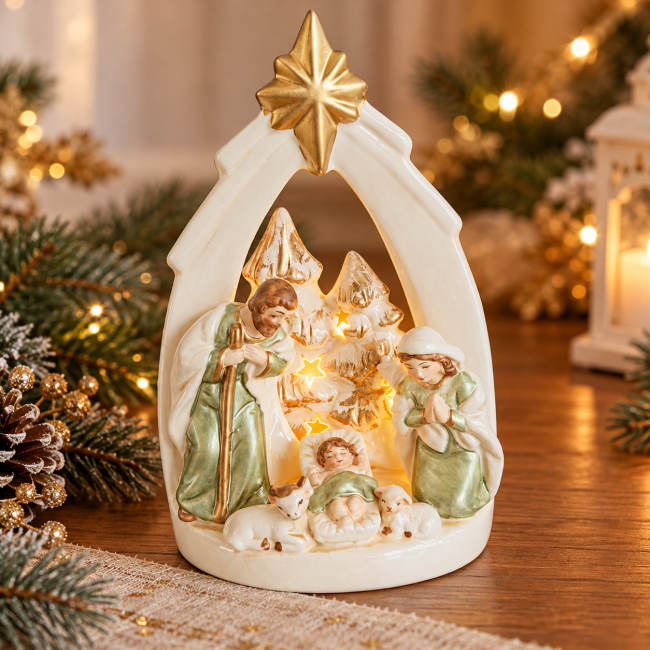 Natività in porcellana con led