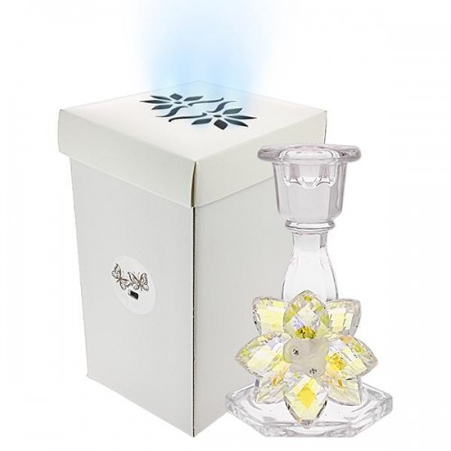 porta candela con fiore cristallo boreale porta candela con fiore cristallo boreale