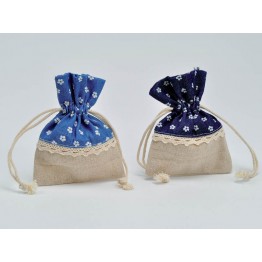 sacchetto blu fiorellini