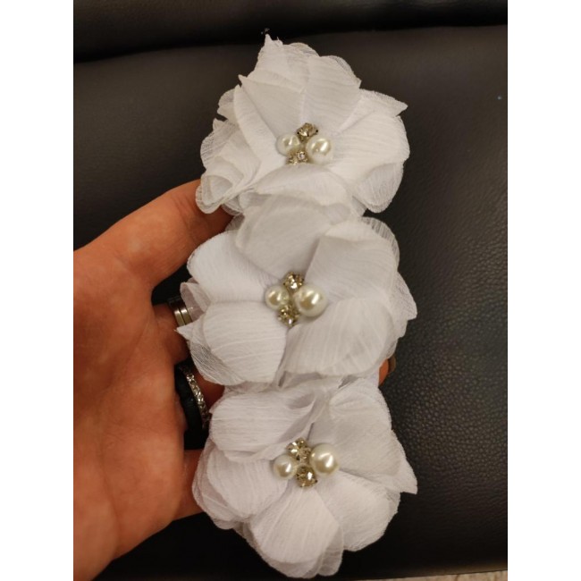 Fascia con fiori e perline Fascia con fiori e perline