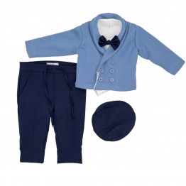 abito bimbo con cardigan blu