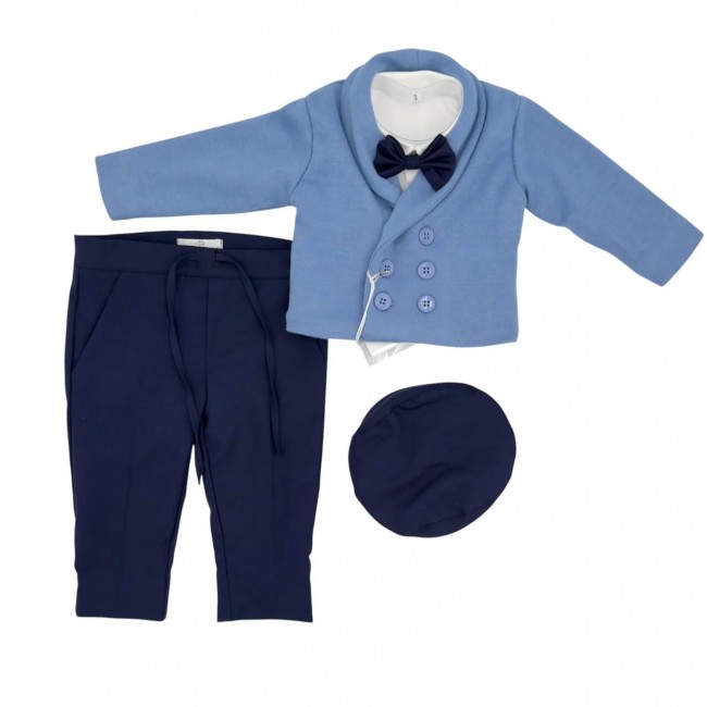 abito bimbo con cardigan blu Abito bimbo con cardigan blu