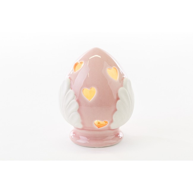 Bomboniera pomo pumo grande con led rosa celeste