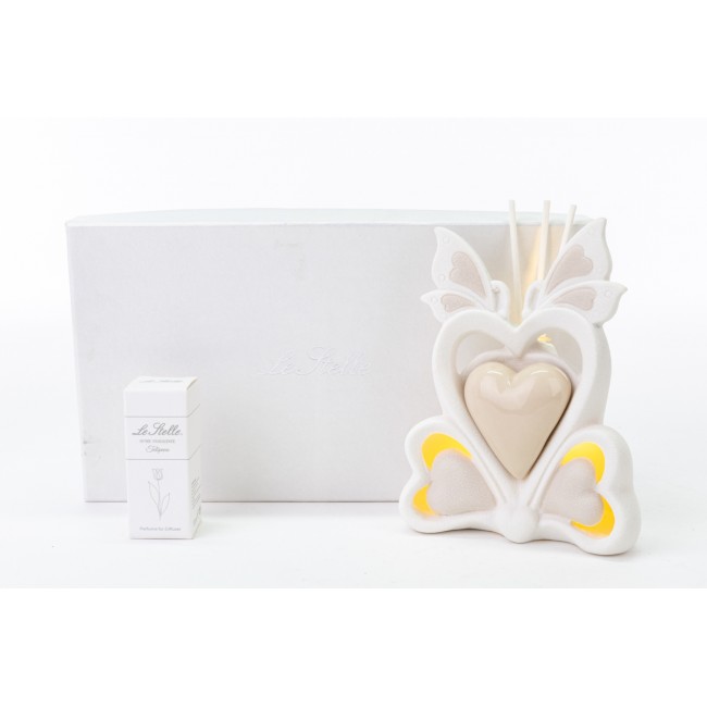 Bomboniera profumatore cuore farfalla con led Bomboniera profumatore cuore farfalla con led