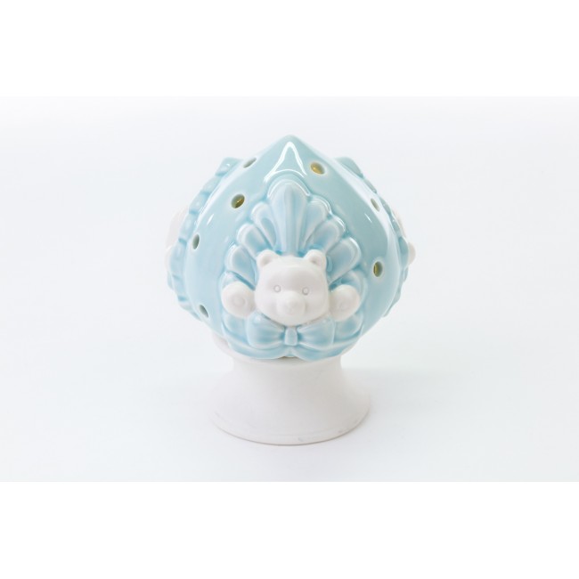 Bomboniera pomo pumo rosa celeste con led Bomboniera pomo pumo rosa celeste con led