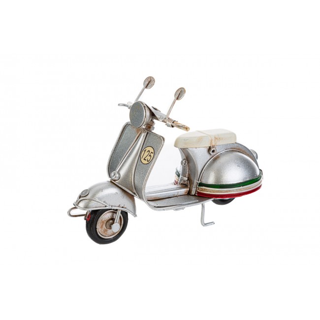 Bomboniera moto vespa 125 avorio argento Bomboniera moto vespa 125 avorio argento