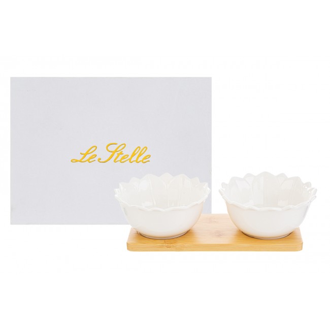 Bomboniera set due ciotole fiore porta antipasti