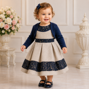 Abito con pizzo blu