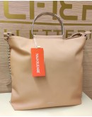 borsa rosa cipria con perle argento
