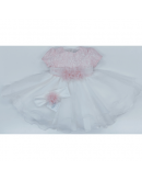 abito bianco e rosa elegante abito bianco e rosa elegante