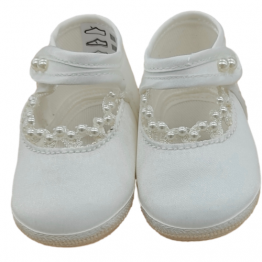 scarpe bimba bianco con perline