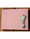 album in ecopelle e argento rosa