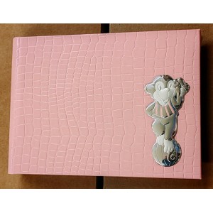 album in ecopelle e argento rosa