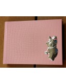 album in ecopelle e argento rosa