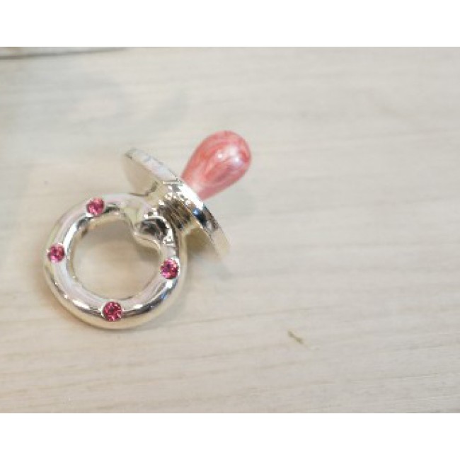 Bomboniera ciucciotto in argento rosa celeste