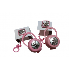 Scatola porta ciuccio orsetto elefantino rosa