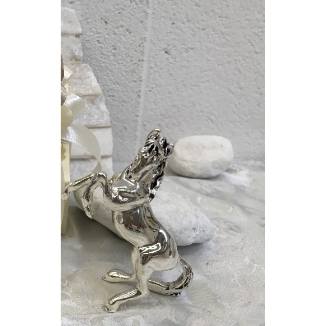 Bomboniera cavallo in argento 11 cm