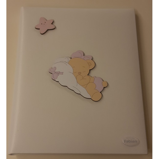Album diario in ecopelle e legno rosa