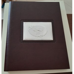 Album grande in argento e pelle per anniverasario