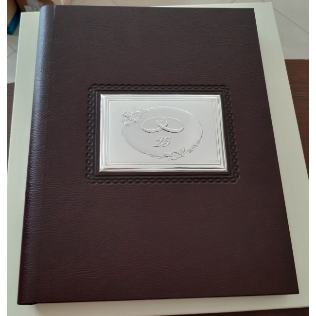 Album grande in argento e pelle per anniverasario