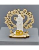 coppia in legno e gesso con albero coppia in legno e gesso con albero