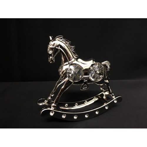 cavallo dondolo argentato e swarovsky cavallo dondolo argentato e swarovsky