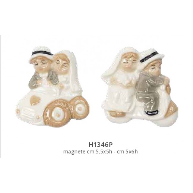 Bomboniera magnete sposini in porcellana Bomboniera magnete sposini in porcellana