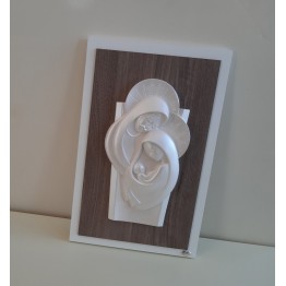 Sacra famiglia in legno e resina valenti